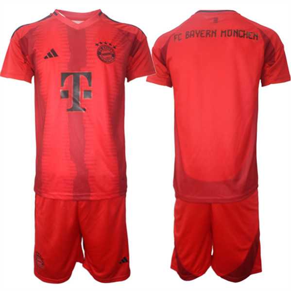 Mens Bayern Munich Blank 2024-25 Red Home Soccer Jersey Suit->->Custom Jersey